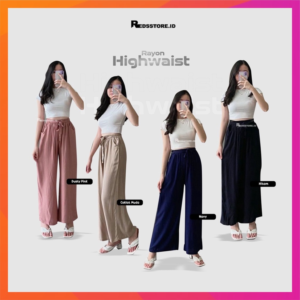 Celana Kulot Highwaist Premium rayon terbaru Kulot Wanita kekinian Kulot Panjang Premium Highwaist K