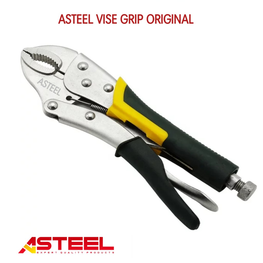 ASTEEL Tang Jepit Buaya bengkok - Locking plier curve - Vise Grip original Professional berkualitas