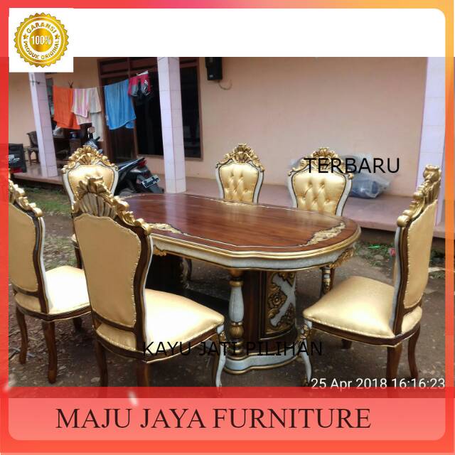 jepara Meja makan jati  Gendong+6kursi Ganesha