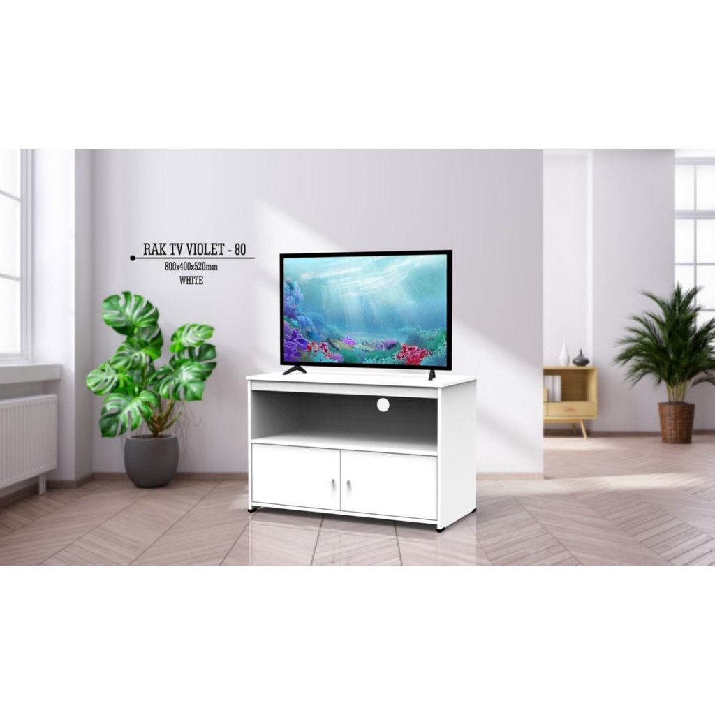 RAK TV MODERN MINIMALIS PUTIH / RAK TV VIOLET - 80
