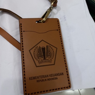 Jual Name Tag Id Card Holder Logo Kementrian Keuangan Asli Kulit Shopee Indonesia