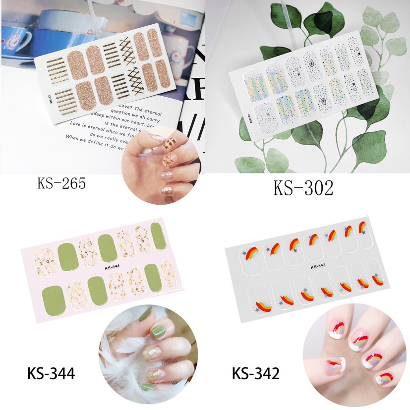 14Pcs/Stiker Kuku Murah / Nail Art Sticker / Nail Art Stiker / Nail Art &amp; Sticker KS Series