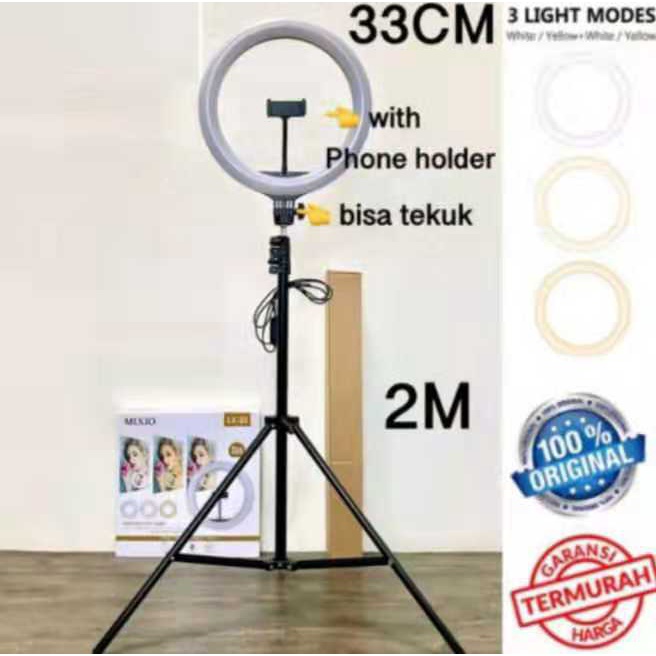 Paket Komplit Ringlight 26cm + Tripod 2,1 M- Make Up Vlog  Lampu Ringlight