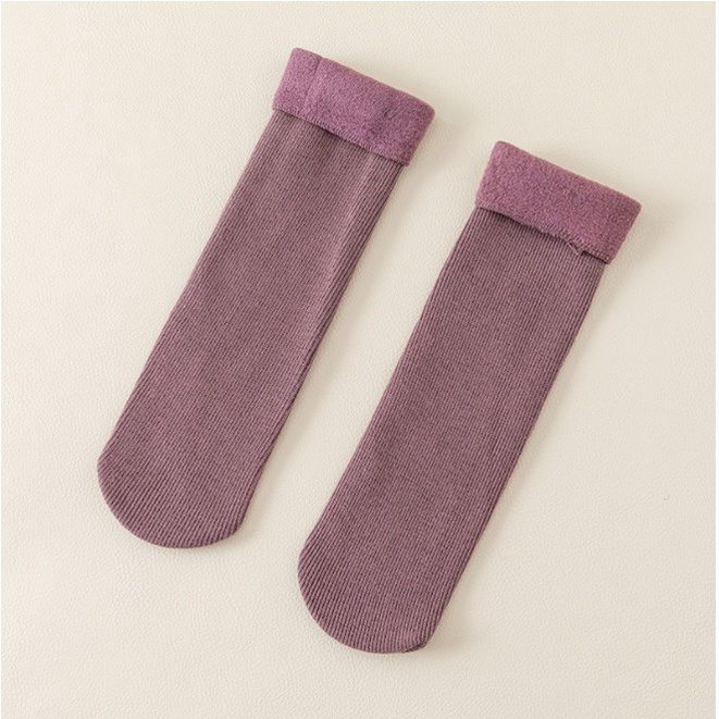 IMPORT WOMAN WINTER THERMAL VELVET THICK KNIT SOCKS KAOS KAKI RAJUT MUSIM DINGIN WANITA SUHU MINUS