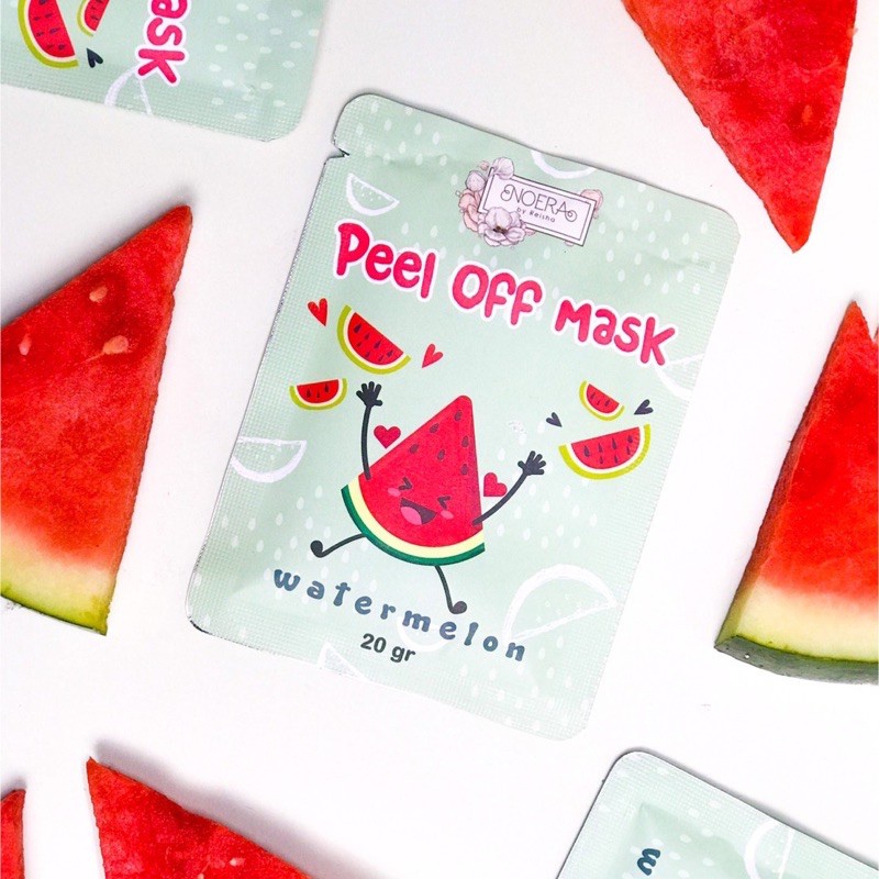 Noera Peel Off Mask Watermelon | Rubber Mask BPOM | NOERA WATERMELON PEEL OFF MASK Masker Organik Rubber Mask Wajah Sehat Putih Bersih BPOM