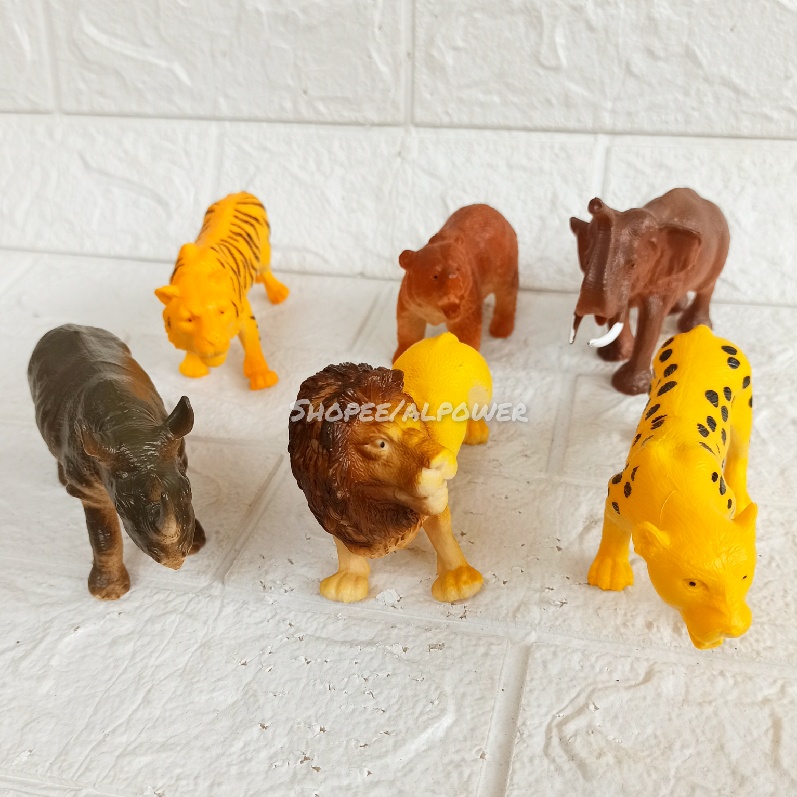 Mainan Anak Edukasi World Wild Animal Premium Toys Hewan Buas Binatang Liar Singa Karet Pajangan