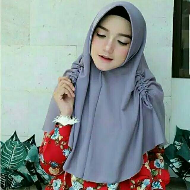 Jilbab serut samping/jilbab kerut kanan kiri/hijab instan/jilbab instan murah/serut kaki