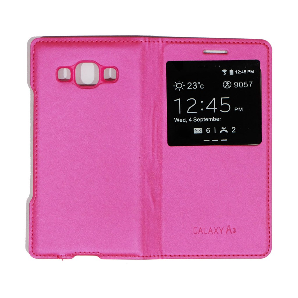 Sarung Leather Case Samsung A3 / Galaxy A3 / Flipcover View / Flipcover Kulit - Colour