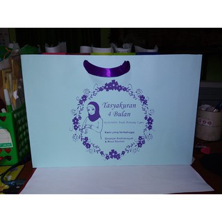 Tas kertas Paper bag Bahan ivory Ukuran 40x10x30 Custom Sablon