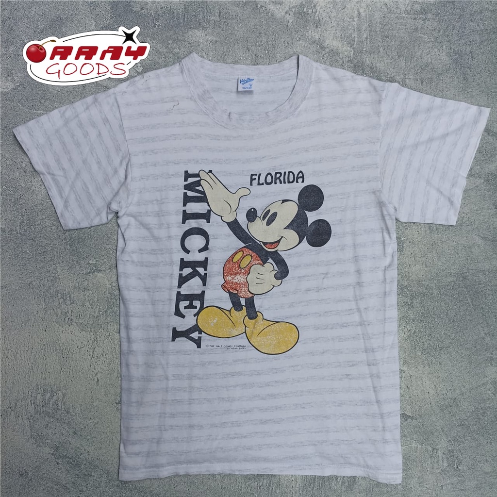 Tshirt Vintage mickey mouse florida 80s tag Velva  Sheen made in USA