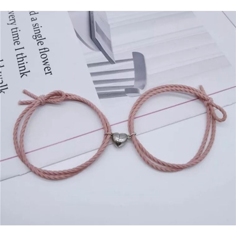 2 Pcs Gelang Couple Magnet Attract Each Other Gelang Elastis Pasangan Pria