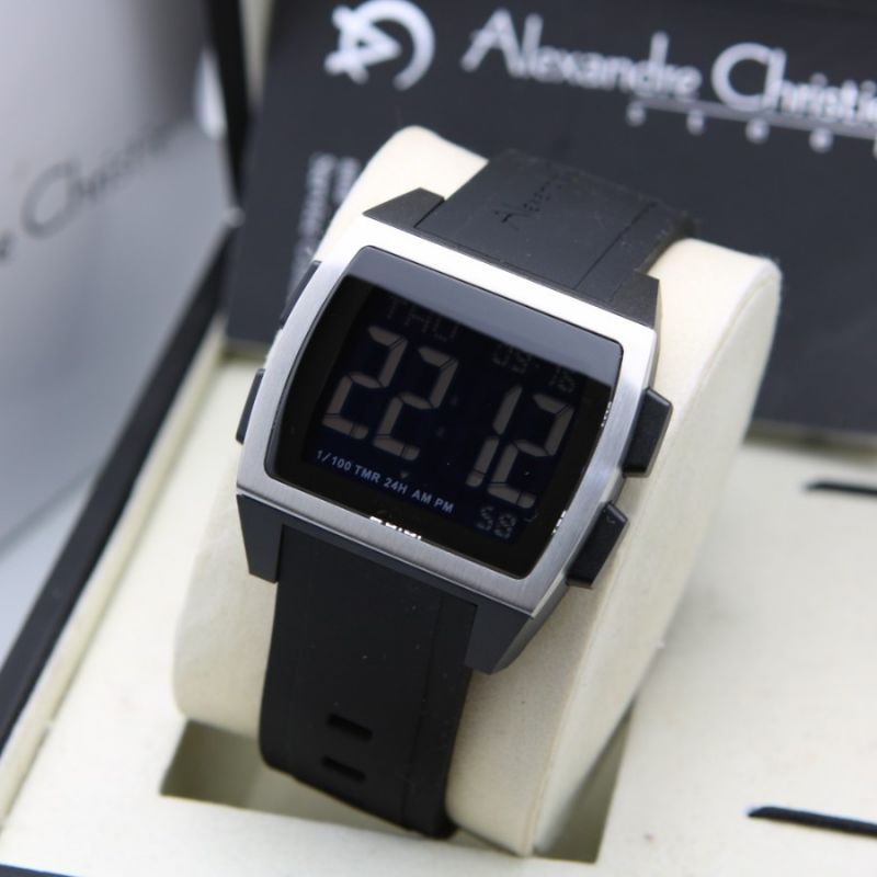 JAM ALEXANDRE CHRISTIE UNISEX DIGITAL AC 9343 BLACK SILVER