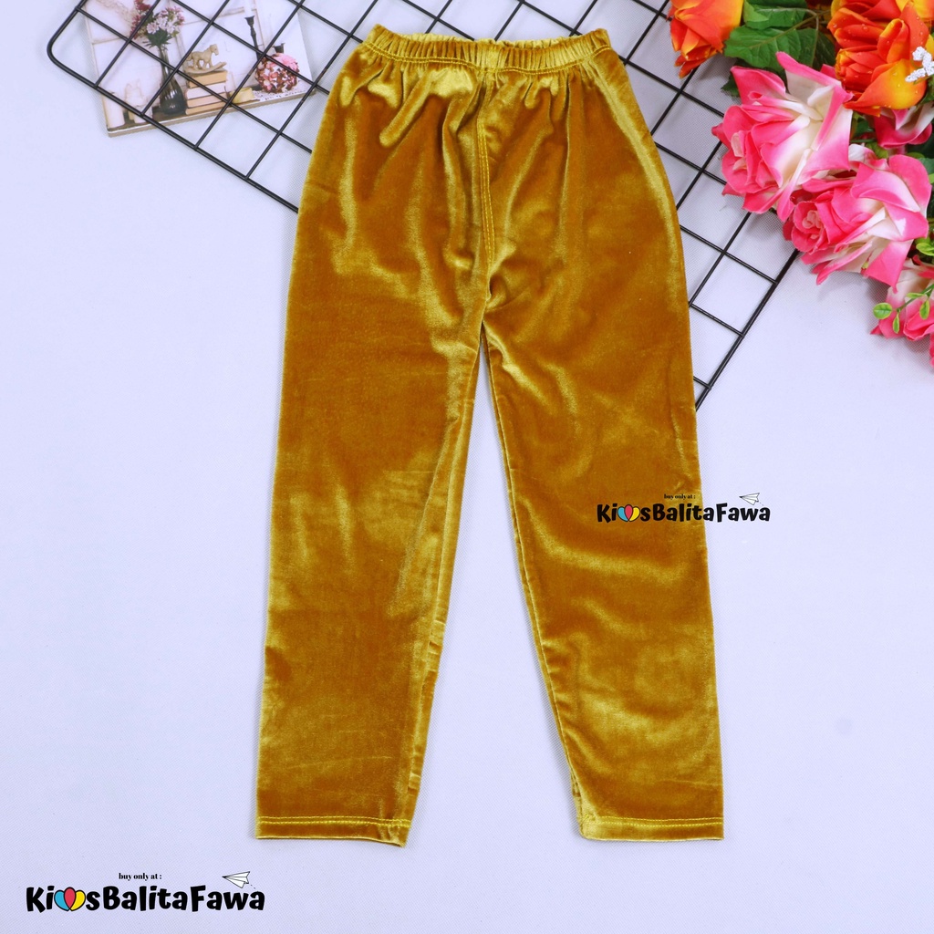 Legging Cleo 10-12 Tahun / Polos Celana Leging Bludru Panjang Pants Anak Cewek Perempuan Import Adem