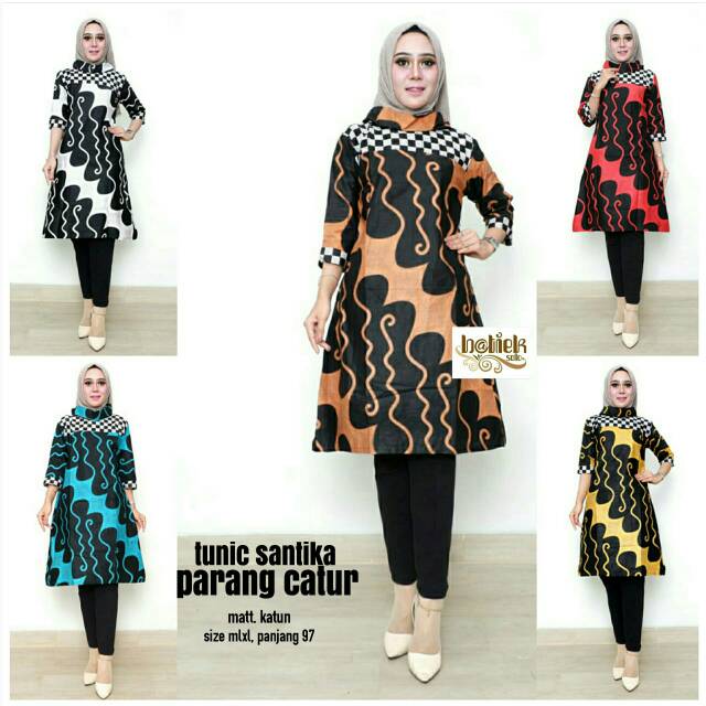 TUNIK SANTIKA PARANG CATUR MURAH TUNIK BATIK MURAH GROSIR BATIK MODERN BATIK PEKALONGAN