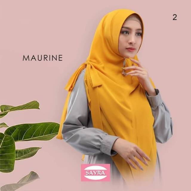 Hijab Jilbab Instan Khimar Maurine Syari Jumbo Ceruty Pinguin 2 Layer