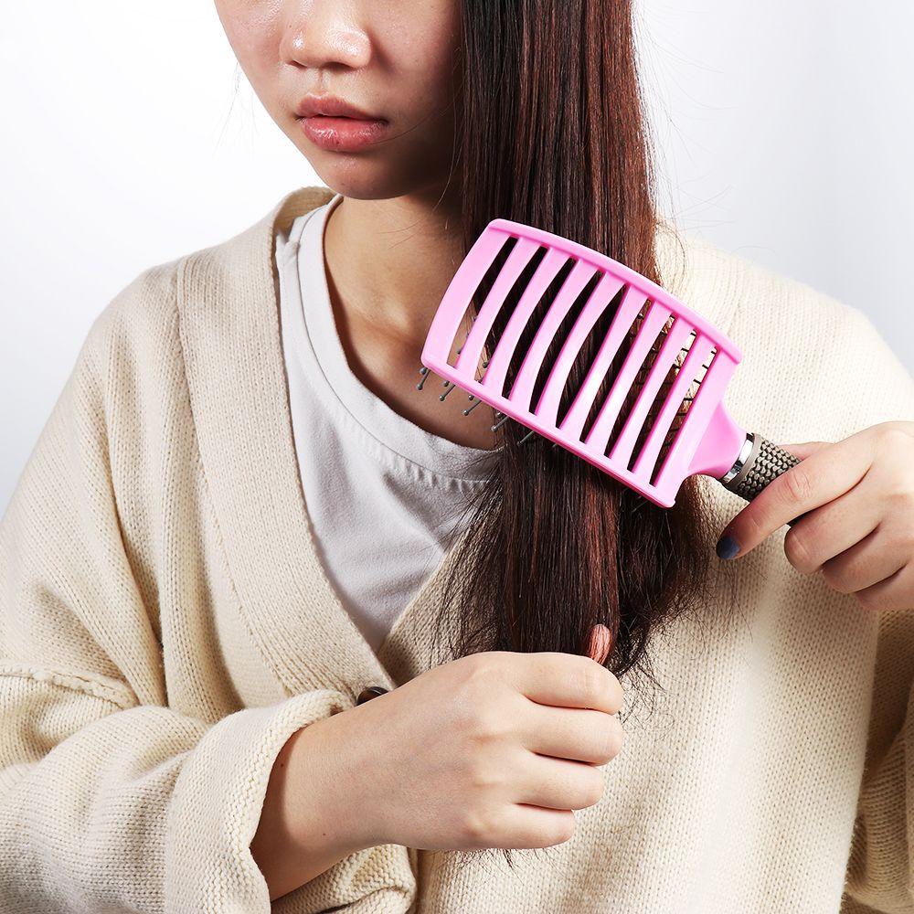 CHOOKYY Sisir Rambut Profesional Kulit Kepala Gigi Lebar Melengkung Hairdressing Styling Tools