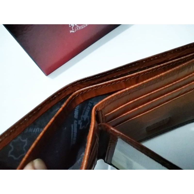 Dompet Pria Kulit Asli 100% Serat Kayu Mini