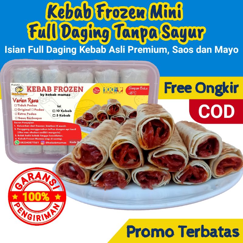 

Kebab Frozen Mini Premium Isi 10 Isian Full Daging Beef Kebab Dengan Rempah Rempah Spesial Lezat Cocok Untuk Jajan Lebaran CEMILAN MAKANAN BEKU KEBAB MINI FROZEN FOOD ISI 10 MURAH HALAL tersedia juga keju MOZZARELLA DAN LAINNYA