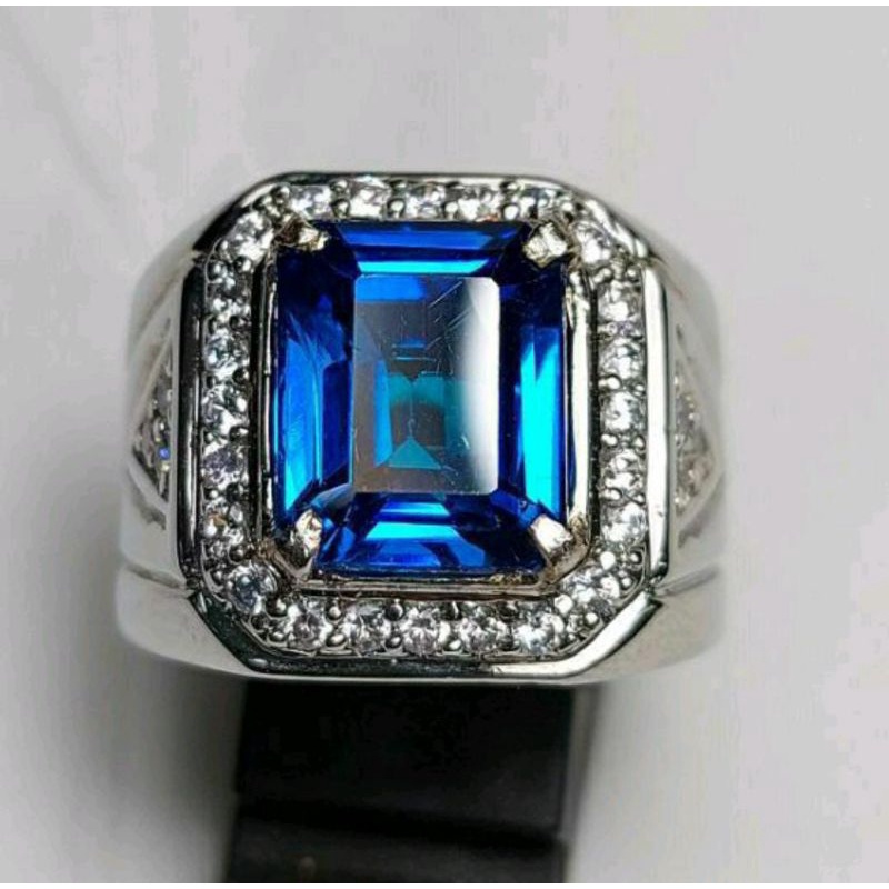 CINCIN BATU BLUE TOPAS LONDON ASLI NATURAL