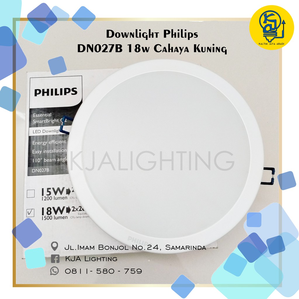 Lampu PHILIPS LED Downlight DN027B LED 18W Kuning D175