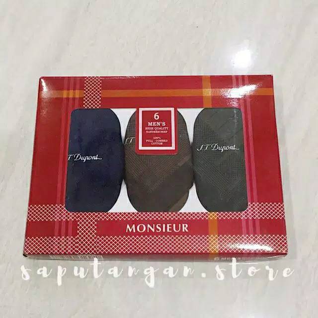 6 Piece Sapu Tangan Pria Katun Terang dan Gelap Saputangan Handkerchief