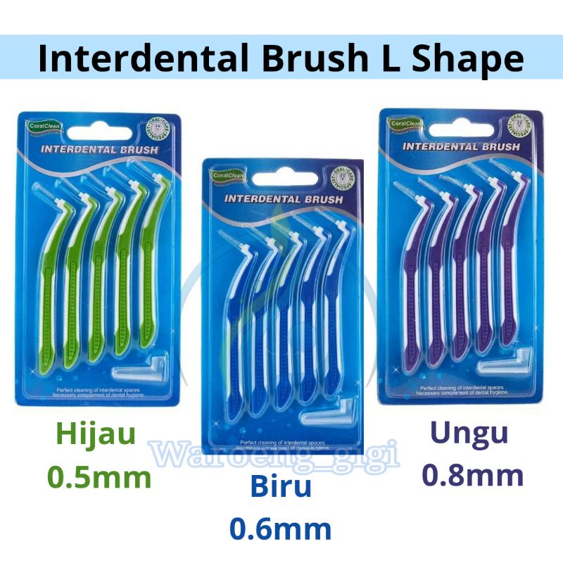 Interdental Brush L Shape isi 5pcs Termurah
