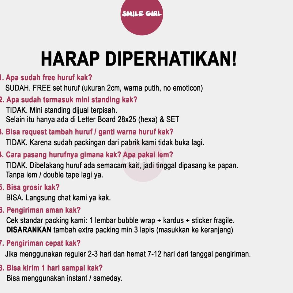 

[KODE TM899] [] Papan Nama Bayi / Letter Board Kekinian SmileGirl 40x28