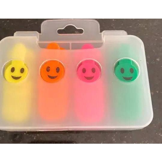 

(X39) ( Harga 1 set) Highlighter mini fancy lucu emoticon smile isi4 pcs,spotliner paling murah