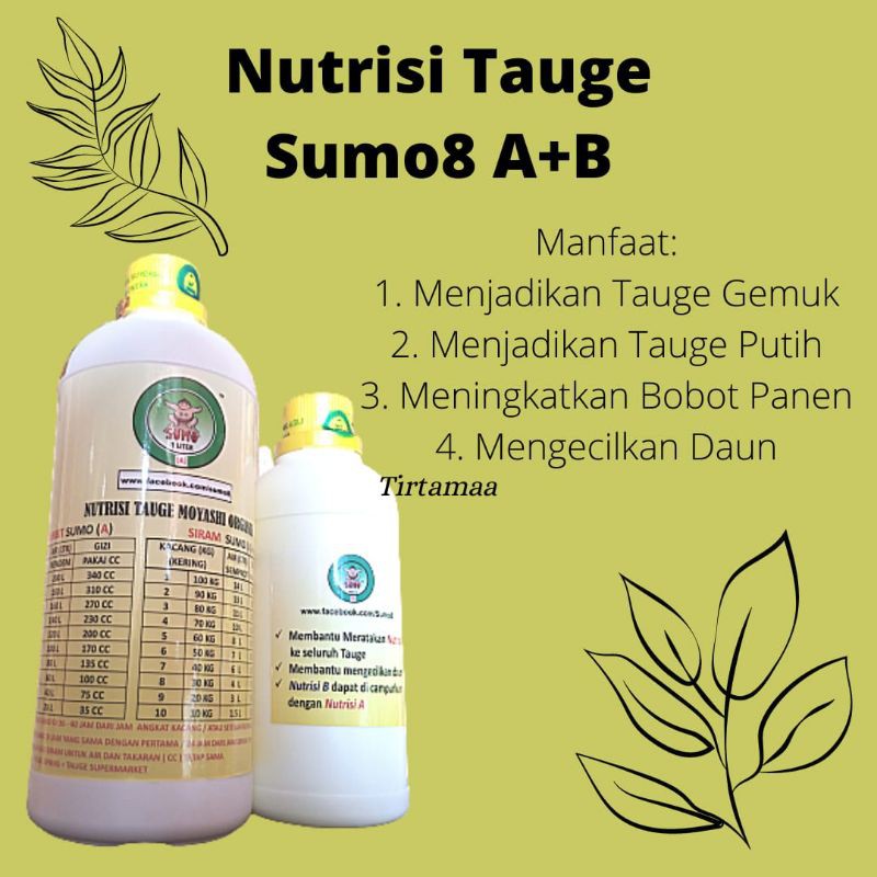 Nutrisi Tauge Pupuk Toge Sumo Paket A dan B Obat Tauge Toge