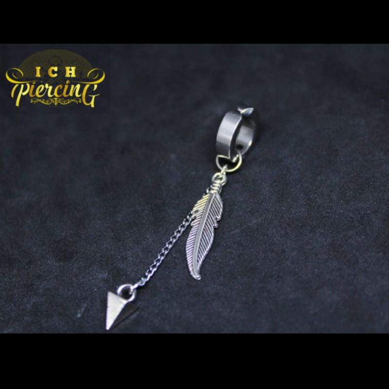 ANTING JEPIT KPOP / ANTING FAKE PRIA 3VARIASI / ANTING TITANIUM GANTUNGAN
