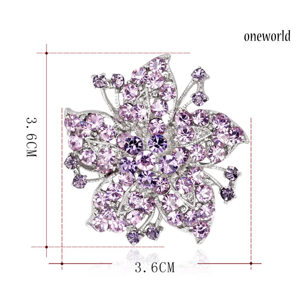 OW@ Badge Pin Elegant Creative Flower Shaped Flower Jewelry Brooch for Gift