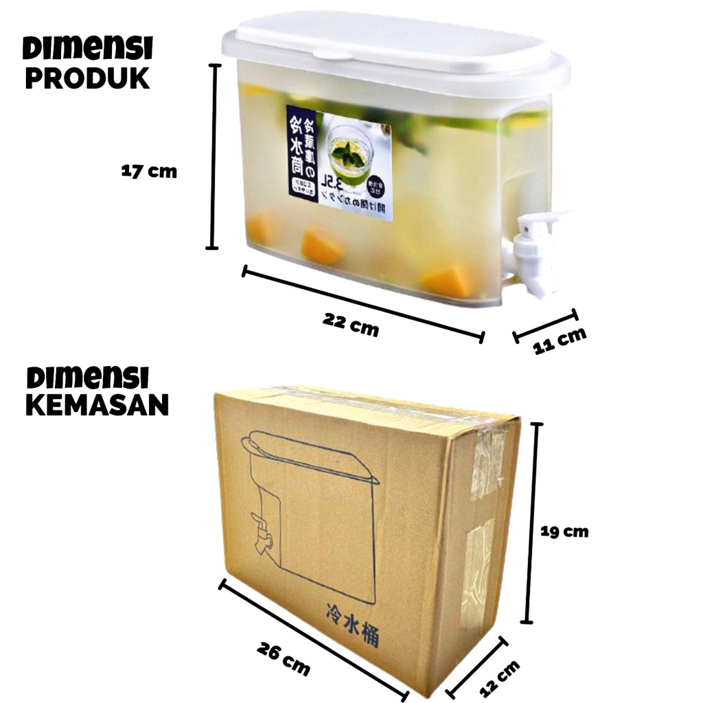 PROMO (BISA COD) Dispenser Jus Plastik Mini 3.5 Liter / Galon Air Kecil / Ketel Minuman Dingin / Keran Dispenser / Bucket Mini Juice / Water Tank Portable / Dispenser Kulkas