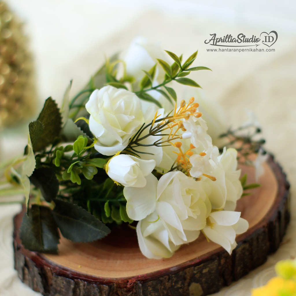 Craft Bunga Artificial Rose Itali - Putih