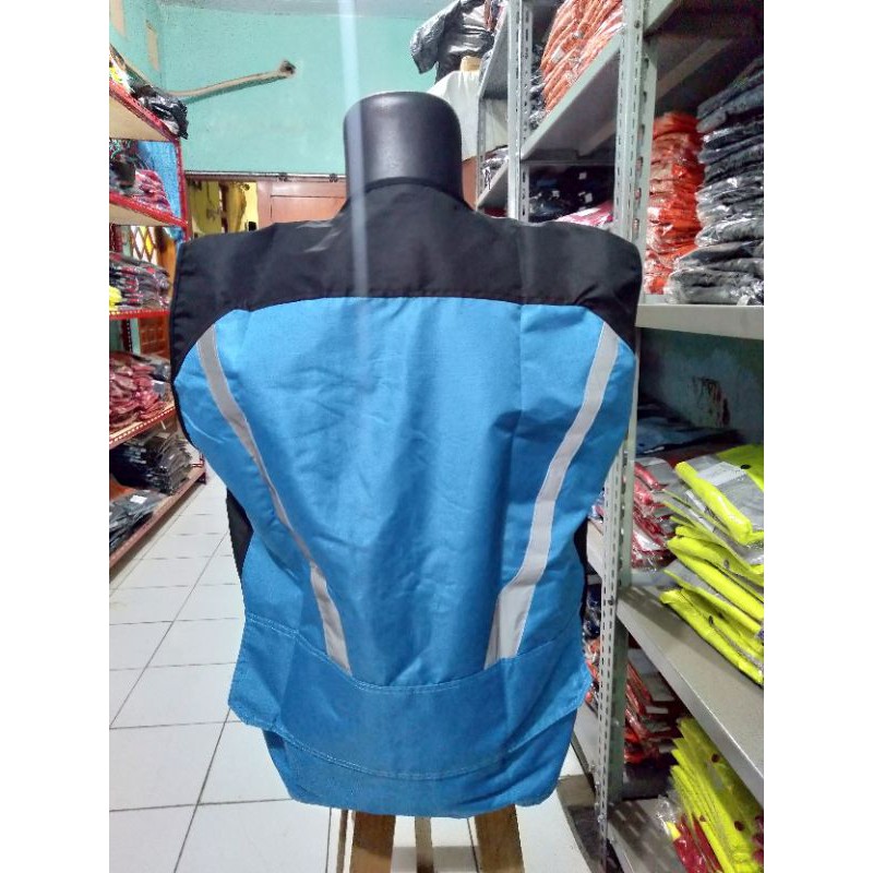 ROMPI SAFETY FULL TASLAN BIRU MUDA HITAM TOSKA LANGIT FREE LOGO K3 BENDERA