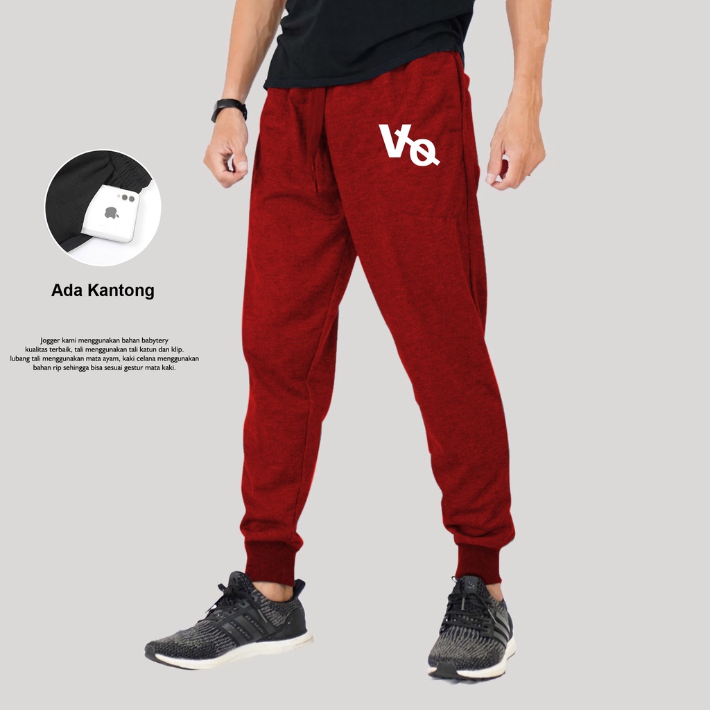 Lilipop.id Celana Joger Pria VO Training Jogger Panjang Cargo Olahraga Pants Yoga Gym