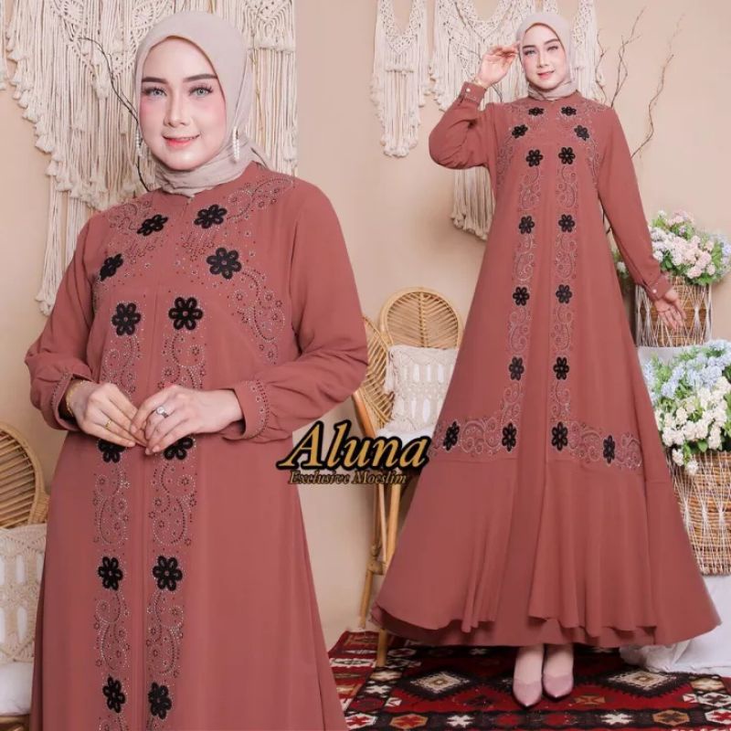 ( COD ) NEW ORIGINAL GAMIS ALUNA SUPER MEWAH 100% REALPICT // GAMIS PESTA MILLENIAL BRAND PREMIUM QU