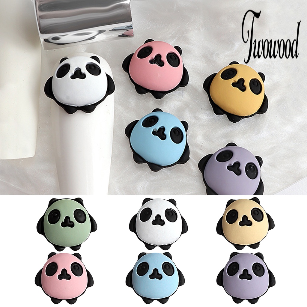 Twowood 5Pcs / Set Ornamen Kartun Panda Untuk Dekorasi Nail Art DIY