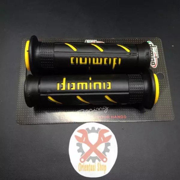 Grip domino kuning handgrip domino karet empuk Universal Honda Yamaha Suzuki Kawasaki