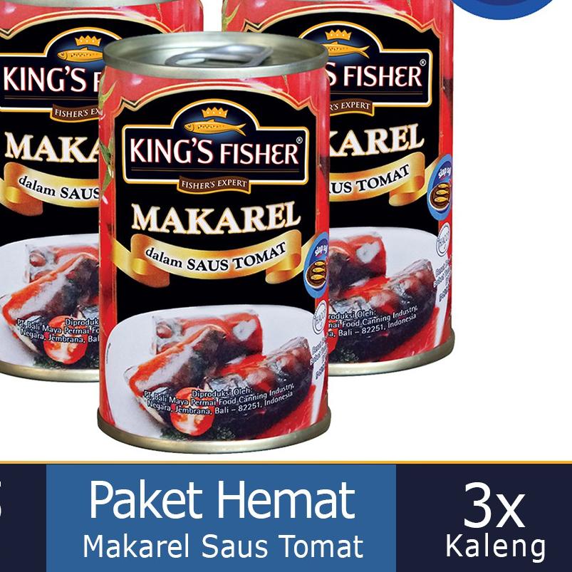 

READY ✅King's Fisher Paket 3 pcs makarel mini saus Tomat Makanan Kaleng 155 gr|KD5