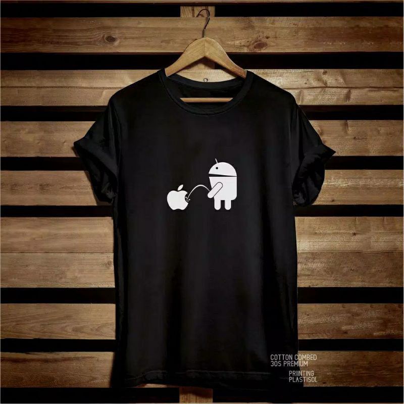 kaos android vs apple / kaos murah kaos pria dewasa
