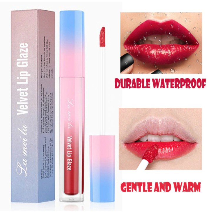 LAMEILA Lipstick Cair Kosmetik Lip Glaze Velvet Metal Bibir Makeup Kecantikan Lip Tint Lip Gloss