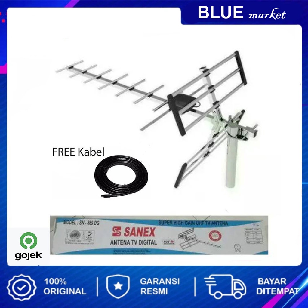 Antena Sanex Digital 889 FRE KABEL / Antena Tv Dan SET TOP BOX Digital OUTDOR