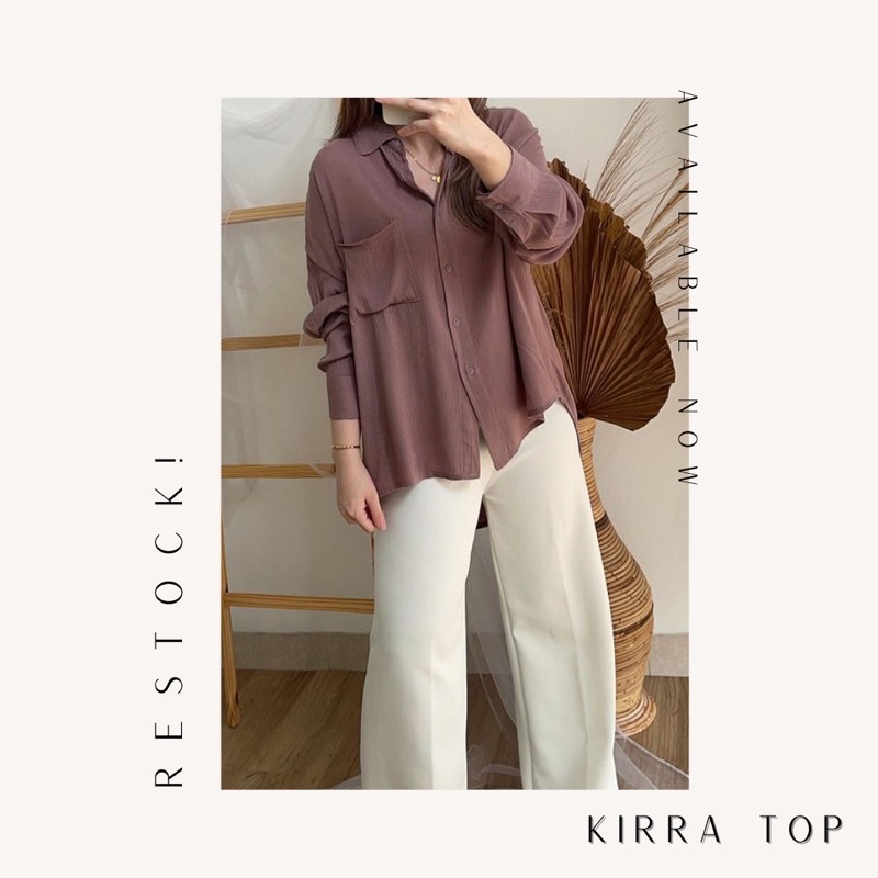 Kirra Top - Kemeja Wanita Bahan Rayon Crinkle Best Seller - BIG SIZE-Mauve