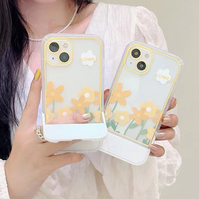 Soft Case TPU Transparan Motif Bunga Untuk iPhone 13 12 Pro Max 11 XS XR X 8 7 6S Plus