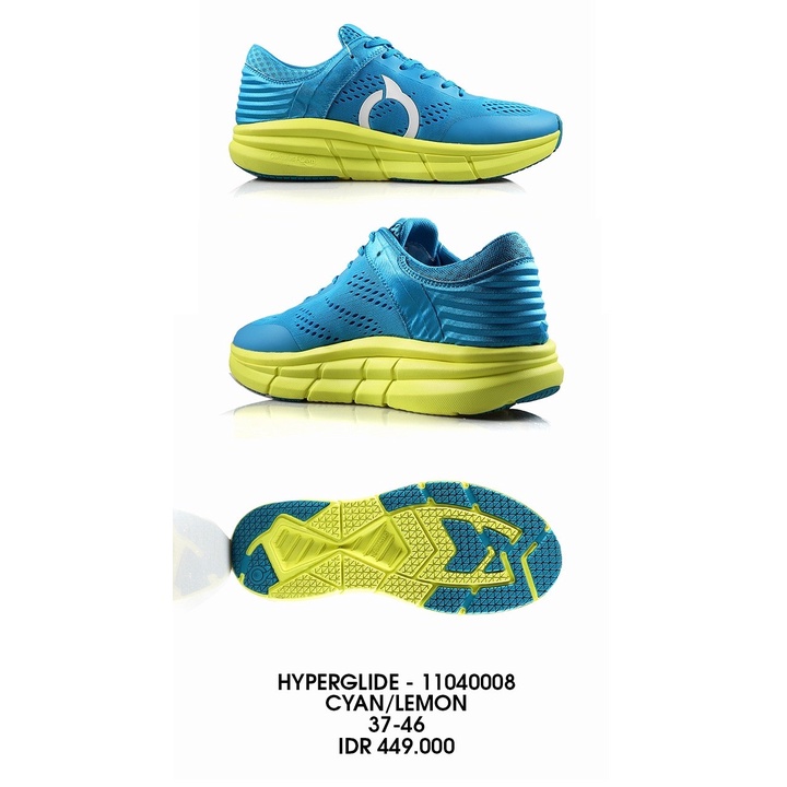 sepatu running ortuseight original hyperglide CYAN LEMON new 2021