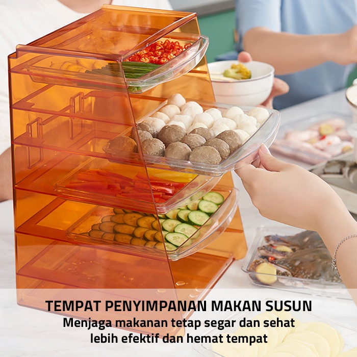 GM Bear Rak Susun Rak Dinding Dapur Food Tray Daging Sayur Praktis P0203 – Hotpot Tray