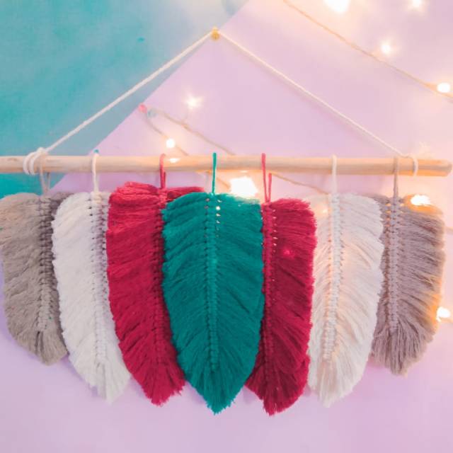 Macrame Daun Macrame Leaf Tali Katun Dreamcatcher Benang Rope Hiasan Dinding Hiasan Kamar Walldecor Shopee Indonesia