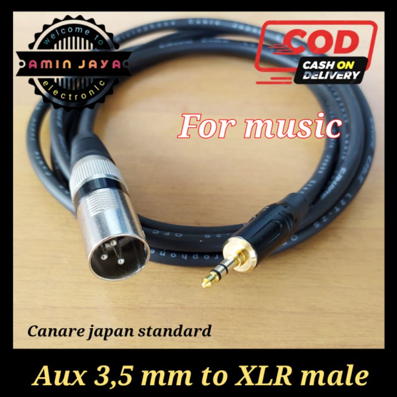 Kabel aux jack audio 3,5 stereo to jack xlr male kabel canare japan standard