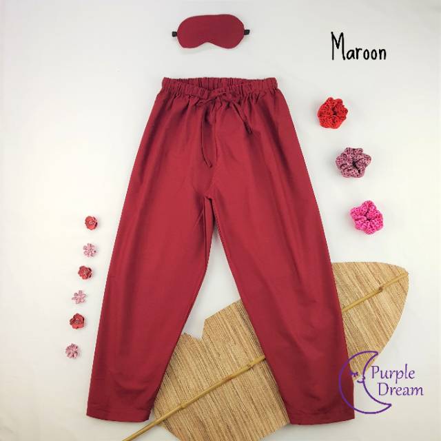 Celana Tidur Panjang Long Pants Home Dress Purple Dream