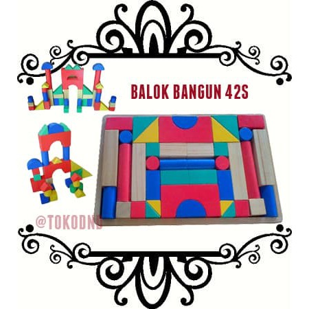 Hot Promo Mainan Edukatif / Edukasi Anak - Balok Kayu - Balok Bangun 42S